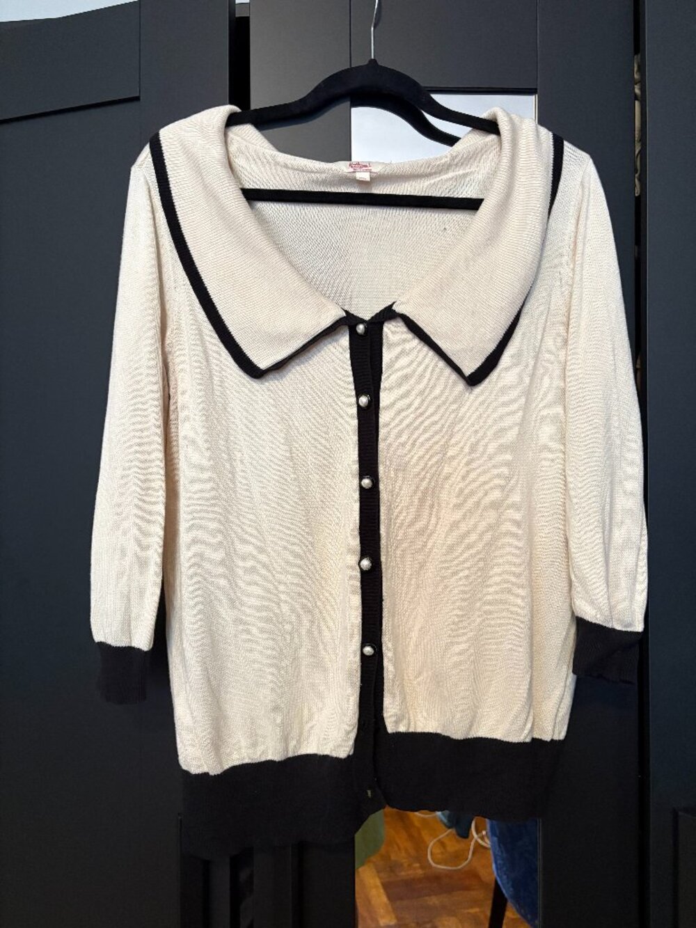 Myrtlewood Modcloth Cardigan with Custom Buttons - L